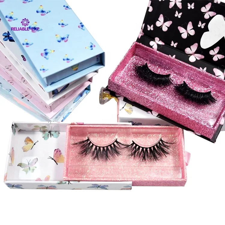 

Make your own Butterfly Design Luxury 3d mink Eyelash Packaging Boxes With Logo 25mm mink lash vendor, Custom