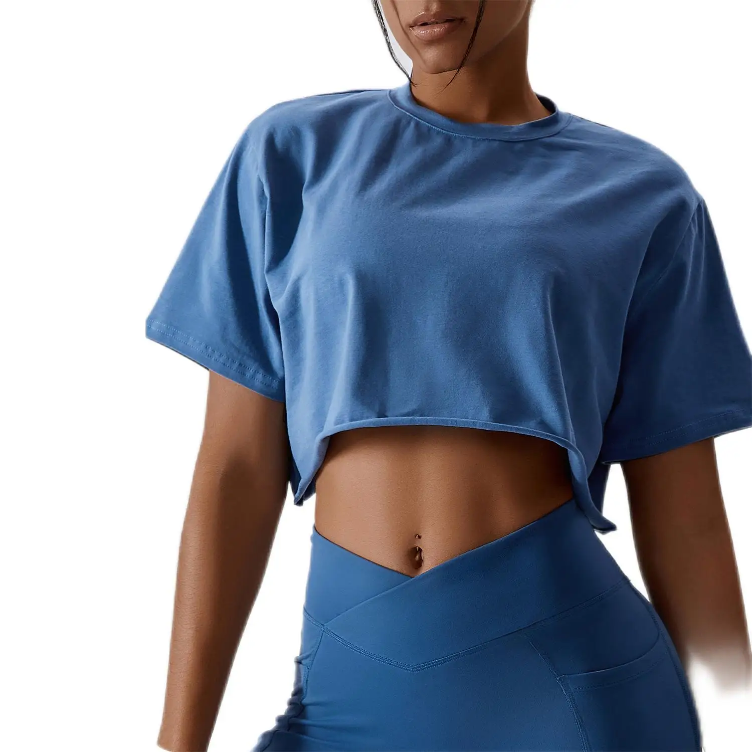 

Women Outdoor dance running sports short-sleeved yoga clothes women's casual all-match fitness top loose sports T-shirt