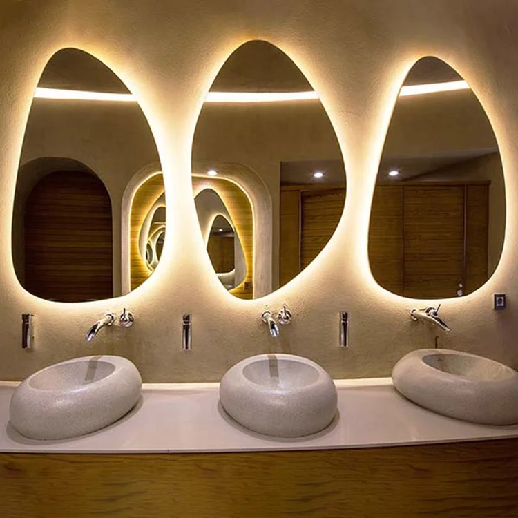 Norhs Professional Popular design CE LED lighting decorative bathroom art mirror for wholesales