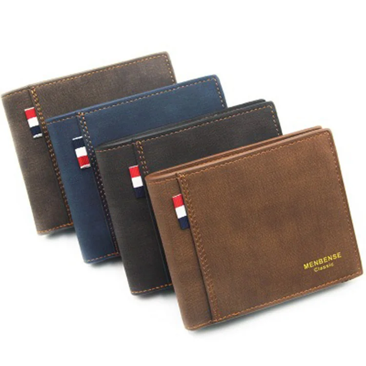 

Wholesale Stylish Pu Leather Wallet Men Simple Casual Short Purse Small Clutch Male Wallet Card Wallet For Men, 4 colors available
