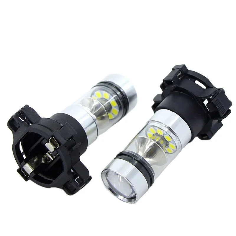 

100W PY24W 5200S LED Light White 20 SMD Sharp Chip Car High Power Headlight Fog DRL Daytime Light Lamp Bulbs DC12V-24V