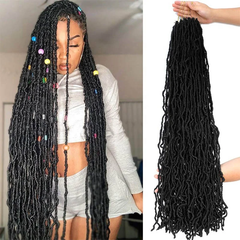 

36 Inch Nu Fuax Locs Crochet Braids Hair Pre-looped Nu Locs Crochet Curly Extended Soft Locs Braiding Hair for Women