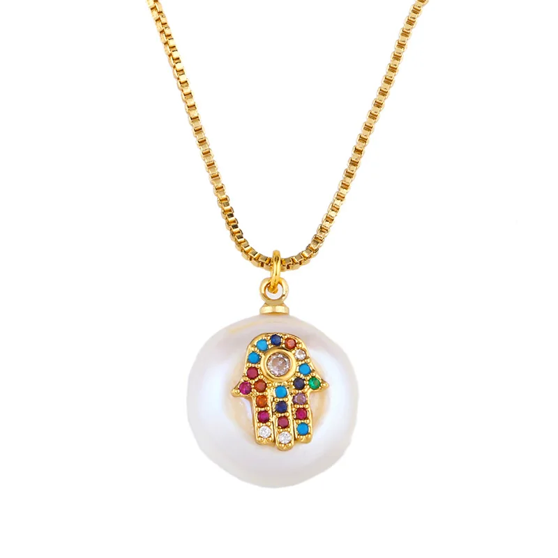 

Ins New Minimalist Baroque Pearl Micro-set Pendant Necklace