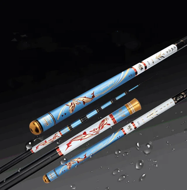 

ROBBEN Super Hard 6H Stream Fishing Rod 4.5M 4.8M 5.4M 5.7M 6.3M High Carbon Hand Fishing Rod, Blue