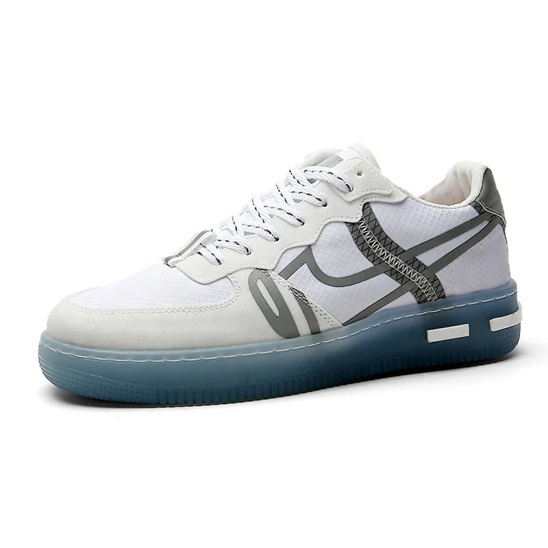

Spring 2021 new men's shoes fashion casual pair of sports shoes reflective running shoes, Black