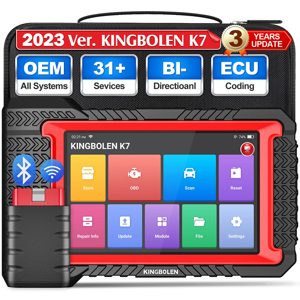 

KINGBOLEN K7 OBD2 Scanner Bidirectional Diagnostic Tool 3-Year Update 28+ reset Service ECU Coding All system THINKSCAN MAX 2