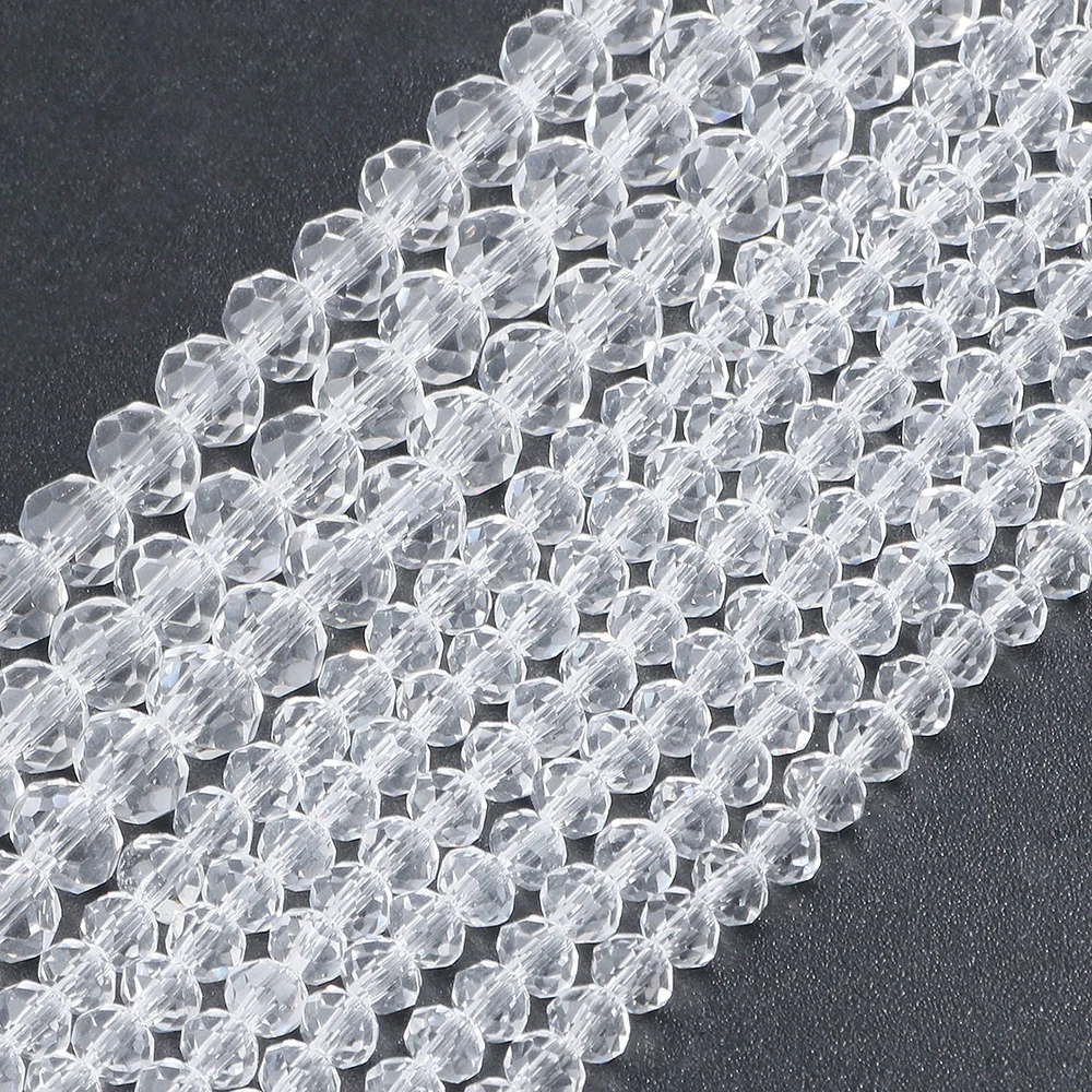 

Wholesale Cheap 2/3/4mm Faceted Rondelle Clear Crystal Glass Beads for Jewelry Making Diy