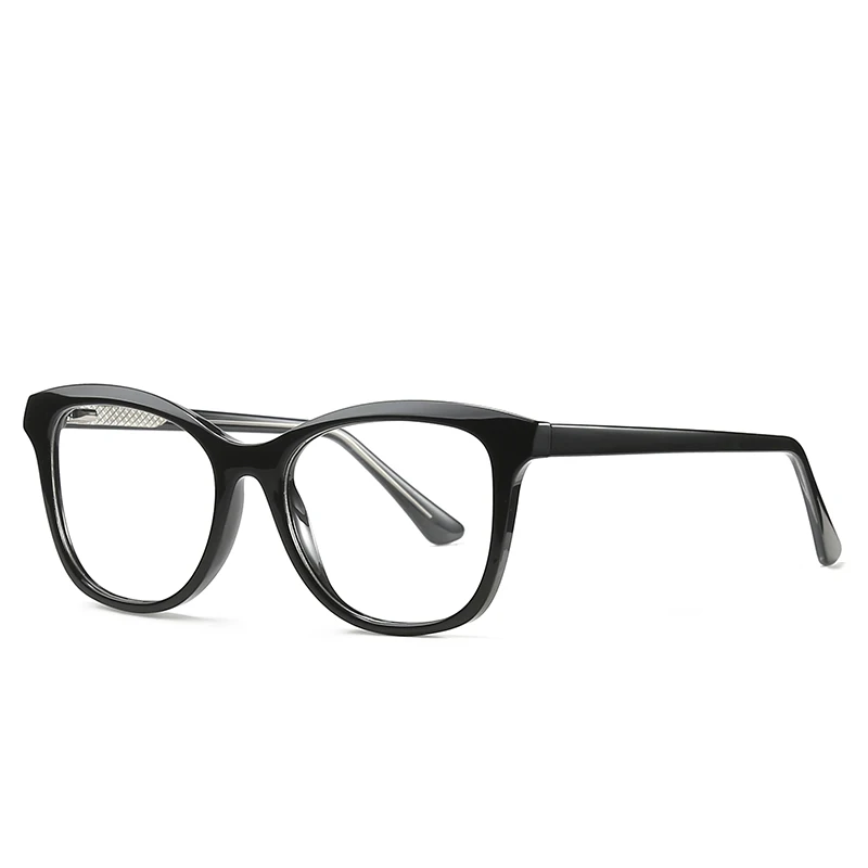 

2021 New Eyeglass Frames Fashionable Flat Lenses TR90 CP Spring Myopic Lenses Anti Blue Light Glasses
