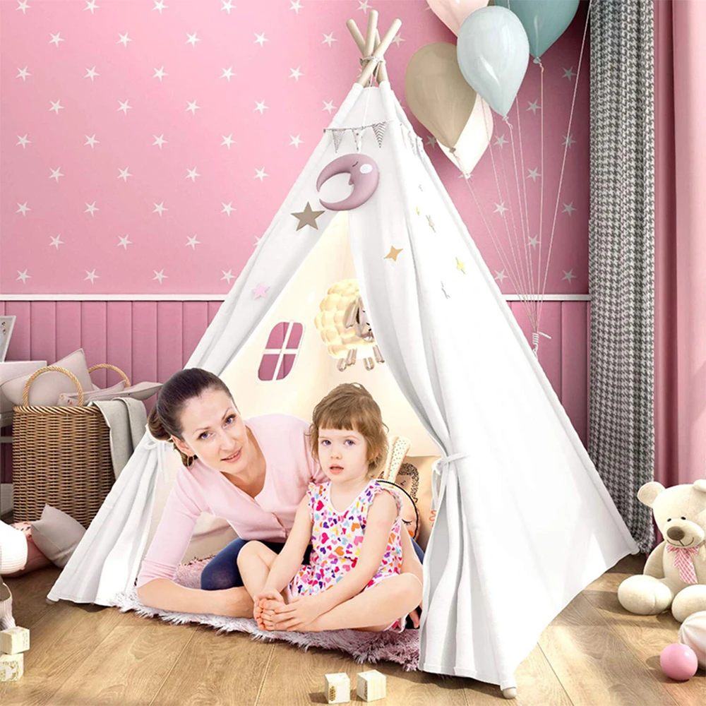 

FunFishing Wholesale Teepee Tent Kids Cotton Canvas Children Tipi Tent For Kids Teepee