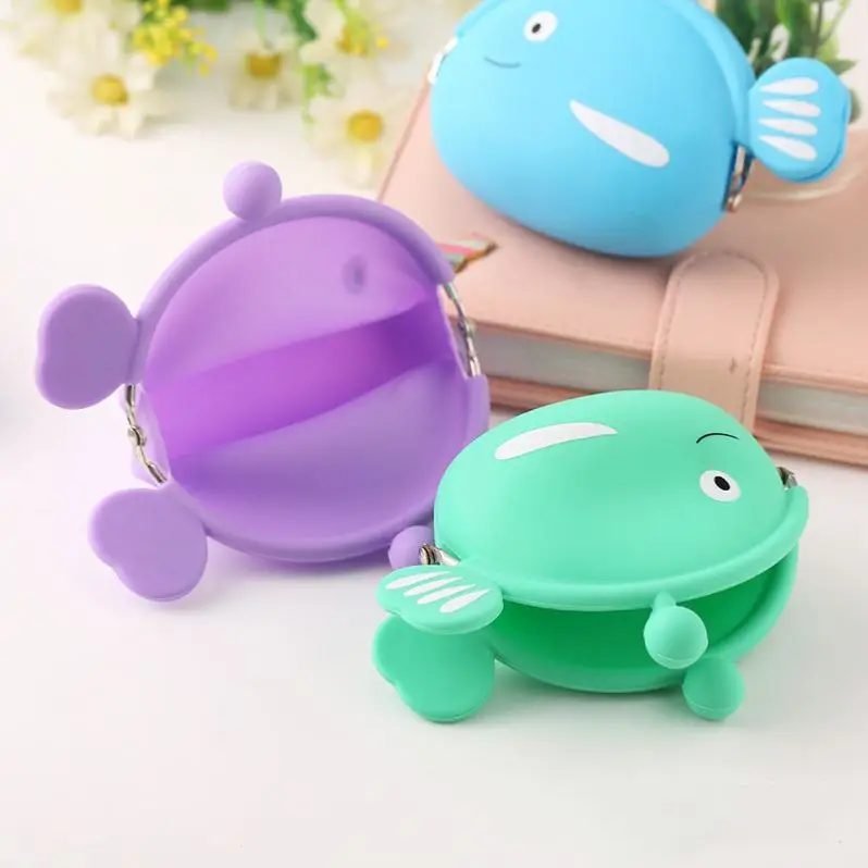 

Cute Fish Silicone Coin Purse Creative Cartoon Animal Wallet Key Case