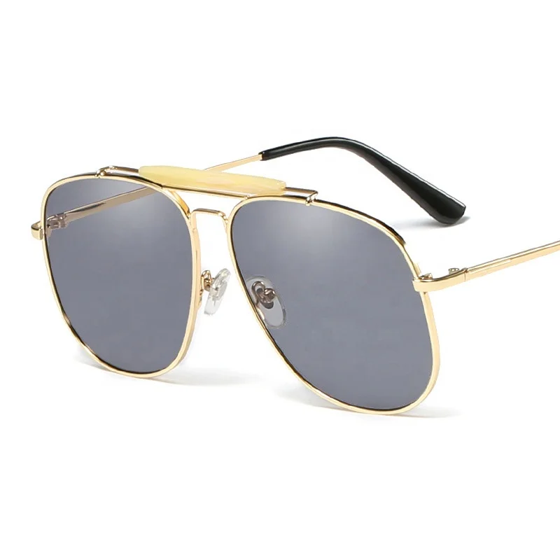 

High quality custom logo Aviation Style Oversized UV400 CE CAT.3 men driver glasses square women shaped sunglasses
