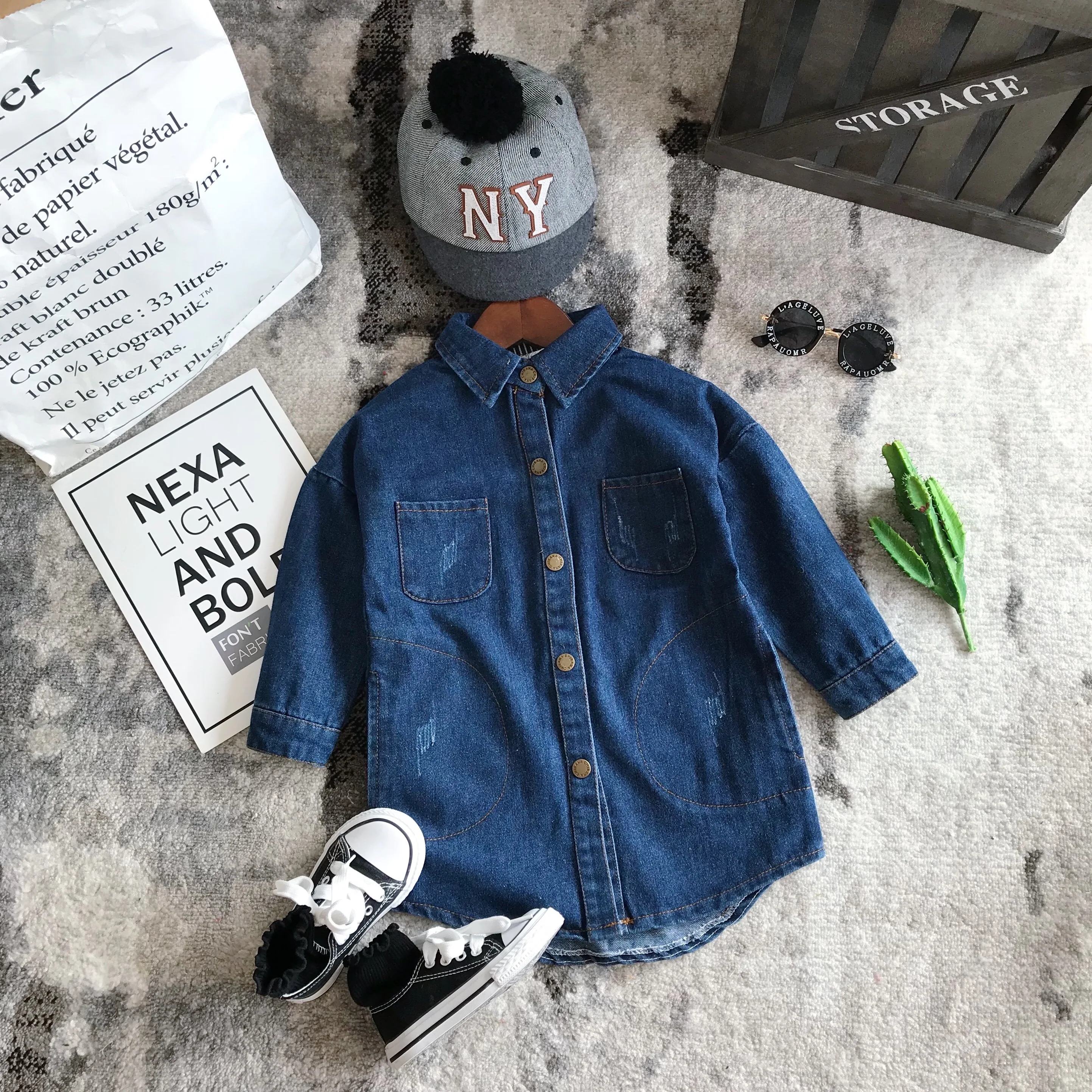 High Quality Factory Wholesale Cheap Children Fashion Clothes Fall Denim Jackets for Kids Baby Girl Jean Jackets Blue