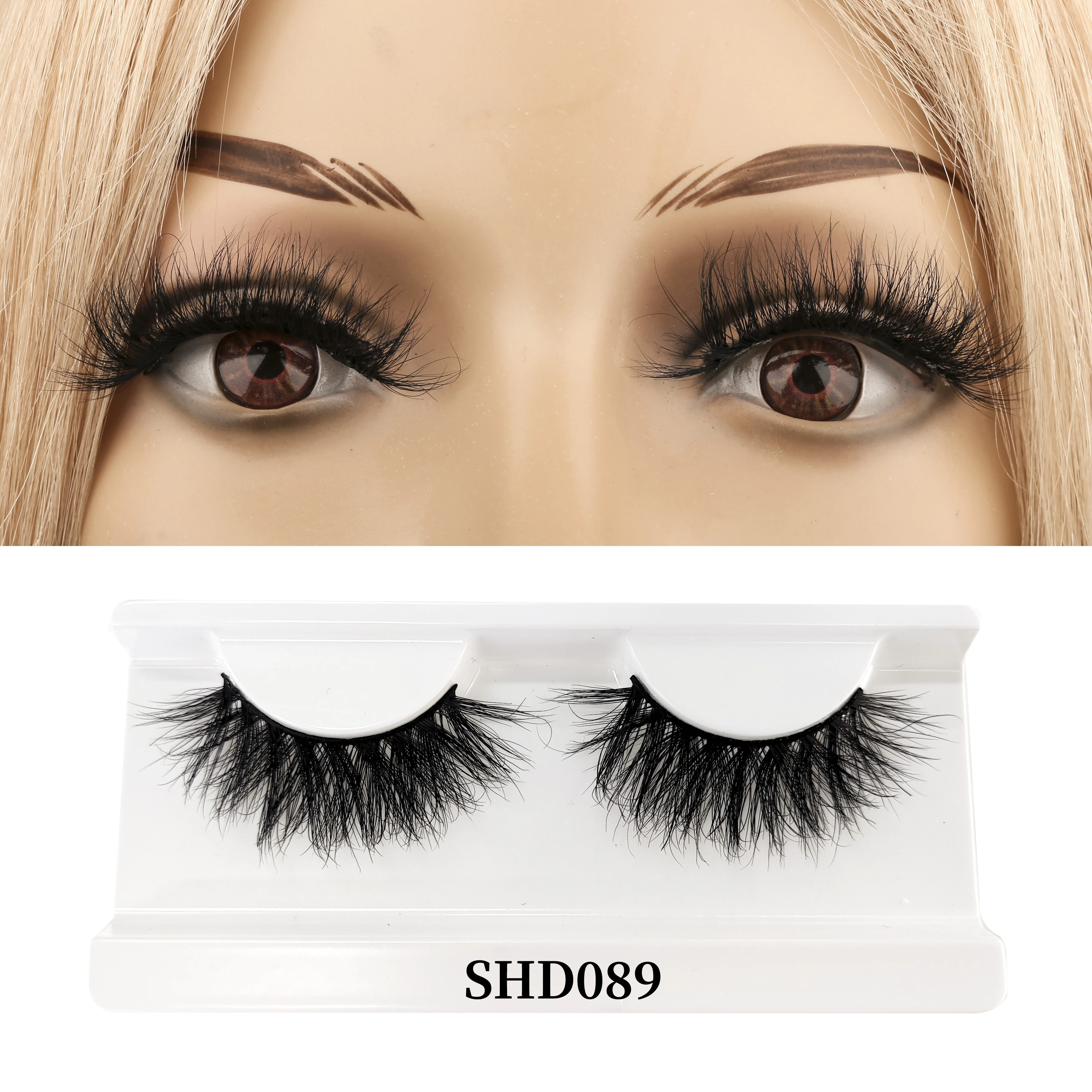 

Dropshipping Wholesale faux Mink Eyelash Mink effect 3D silk Lashes false eyelashes, Black color