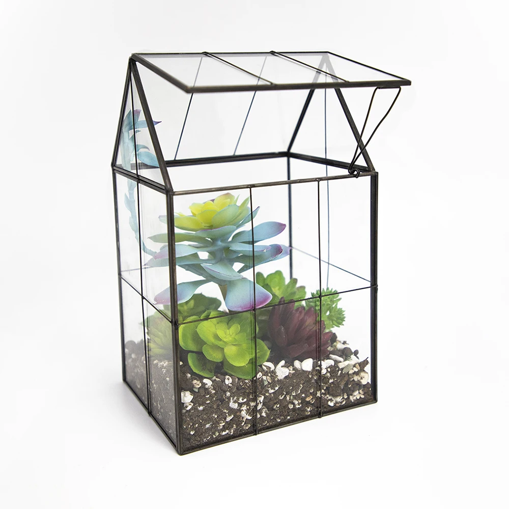 

2019 hot sale Handmade Garden Decor Flower Pot Modern Artistic Clear Glass house Plant Terrarium
