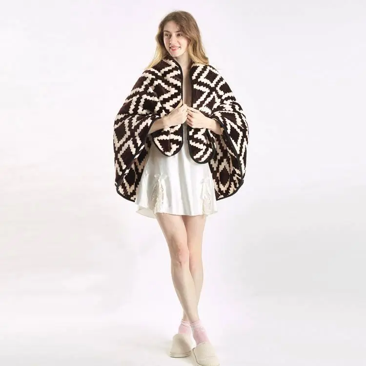 
New product 100% Polyester flannel round heated throw 