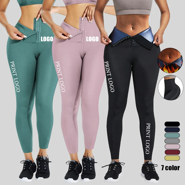 

Custom Logo 7 Color Elasticity Adjustable Hooks Waist Trainer Leggings Women Fitness High Waist Yoga Pants