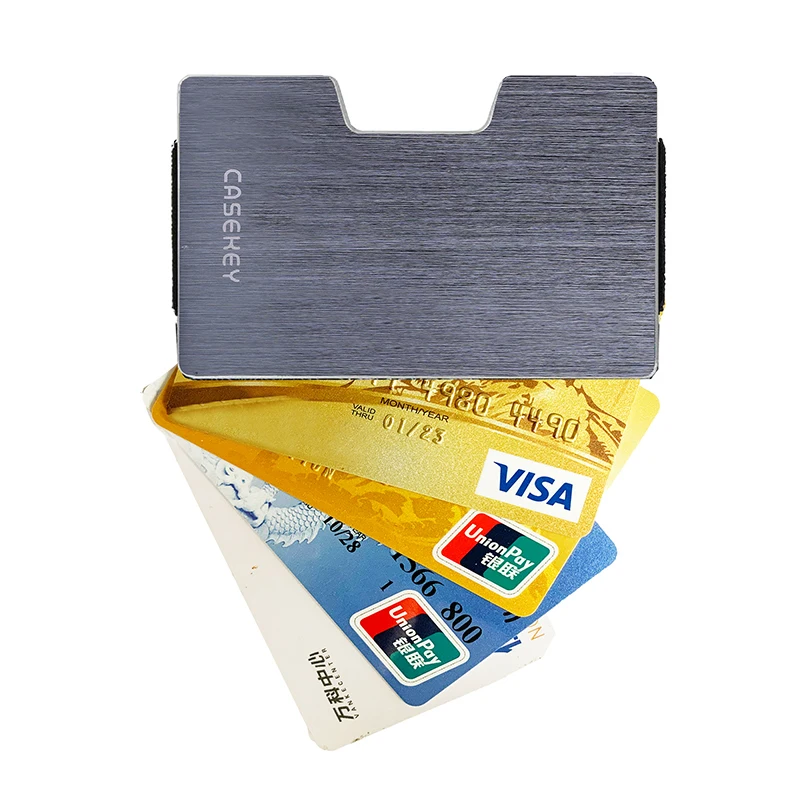 

Casekey Credit Card Holder Blocking Rfid Wallet Unisex Security Information Aluminum Metal Purse gift