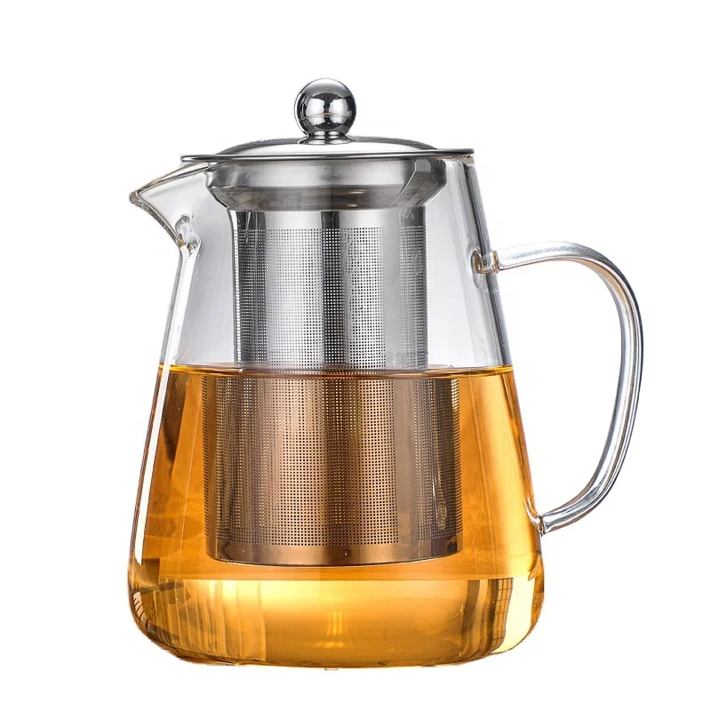 

550ml 750ml 950ml 1300ml Glass Teapot with Removable Stainless Steel Infuser and Steeper Filter Tea Maker, Transparent