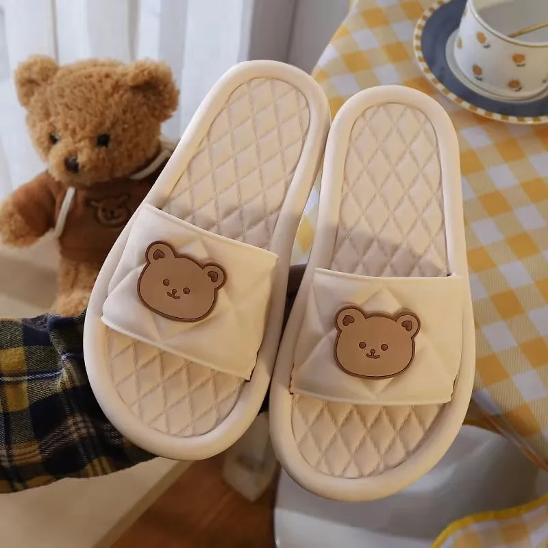 

2021 ladies slippers fashion non-slip soft large size  beach casual summer black beige bathroom slippers