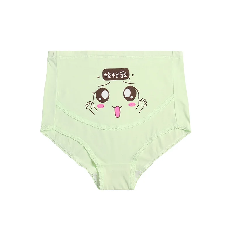 

New Arrives Breathable Cute Cotton Cartoon Adjustable Buckle Pregnancy Mommy Panties, Customized color