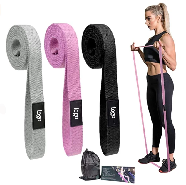 

Newest long fabric resistance band fitness leg neck and body exercise band for men and women, Teal pink, purple or other set