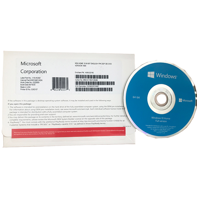 

Windows 10 Home OEM Full Package English version DHL Free Shipping Windows 10 Home