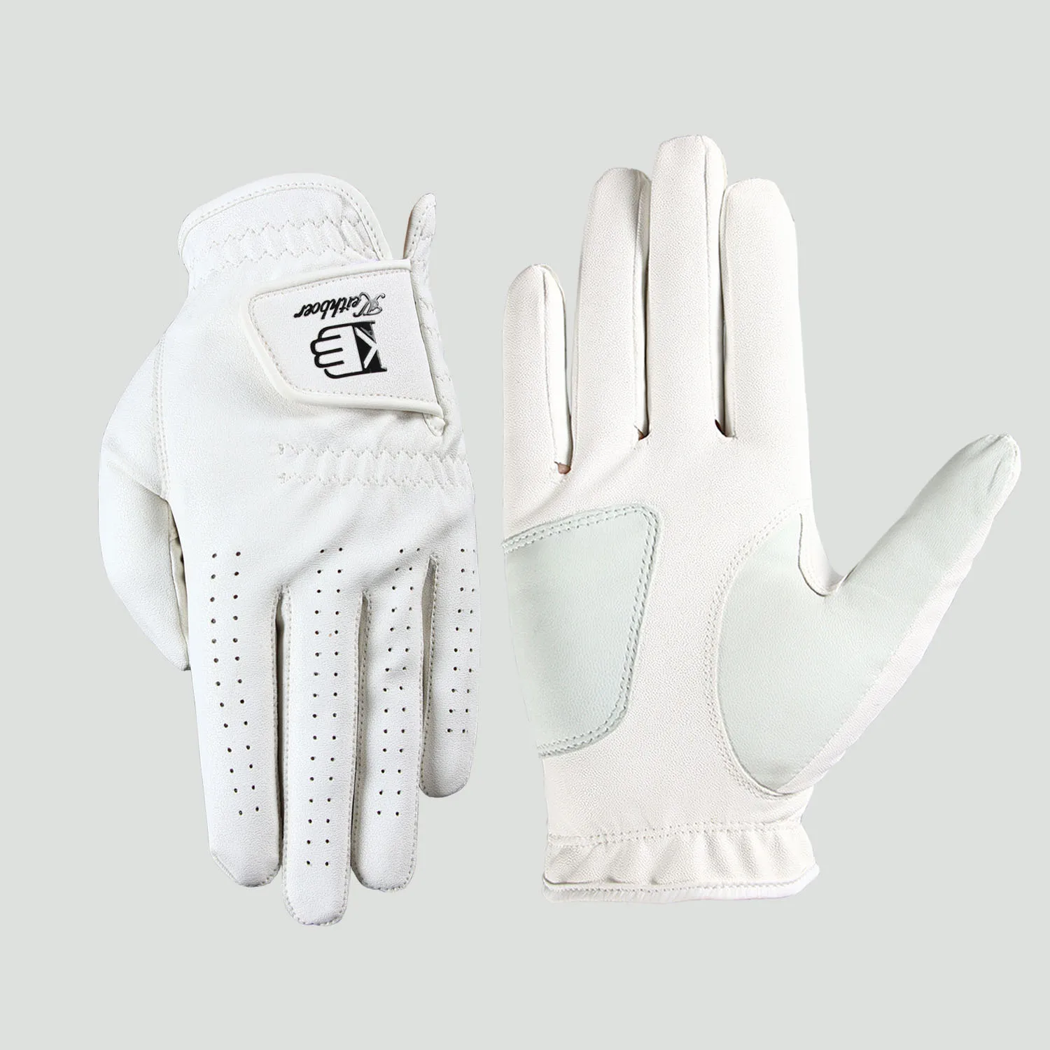 Keithboer Custom Made Cabretta Leather Left Hand Breathable Quick Drying Golf Gloves Velcro Closure for Men Women Summer Sports
