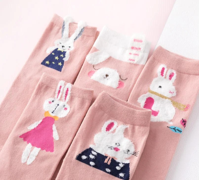 

Cute Animal Rabbit Pink Socks for girl womens New Socks 50018-26, As picture shows