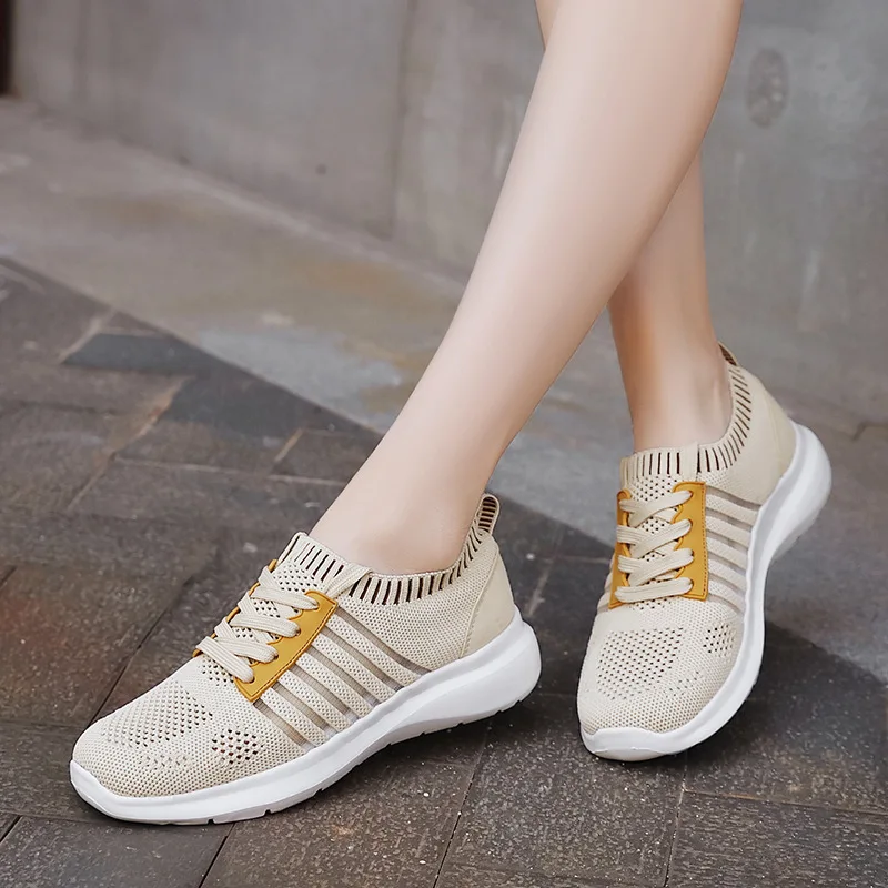 

Summer Women Sneakers Fashion Breathable Mesh Casual Shoes Platform Sneakers For Women Black Sock Sneakers Plus Size, Shown