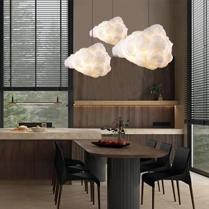 Creative Style Hotel Home Loft Decorative Indoor Lighting Realistic LED White Cloud Bay Ceiling Light