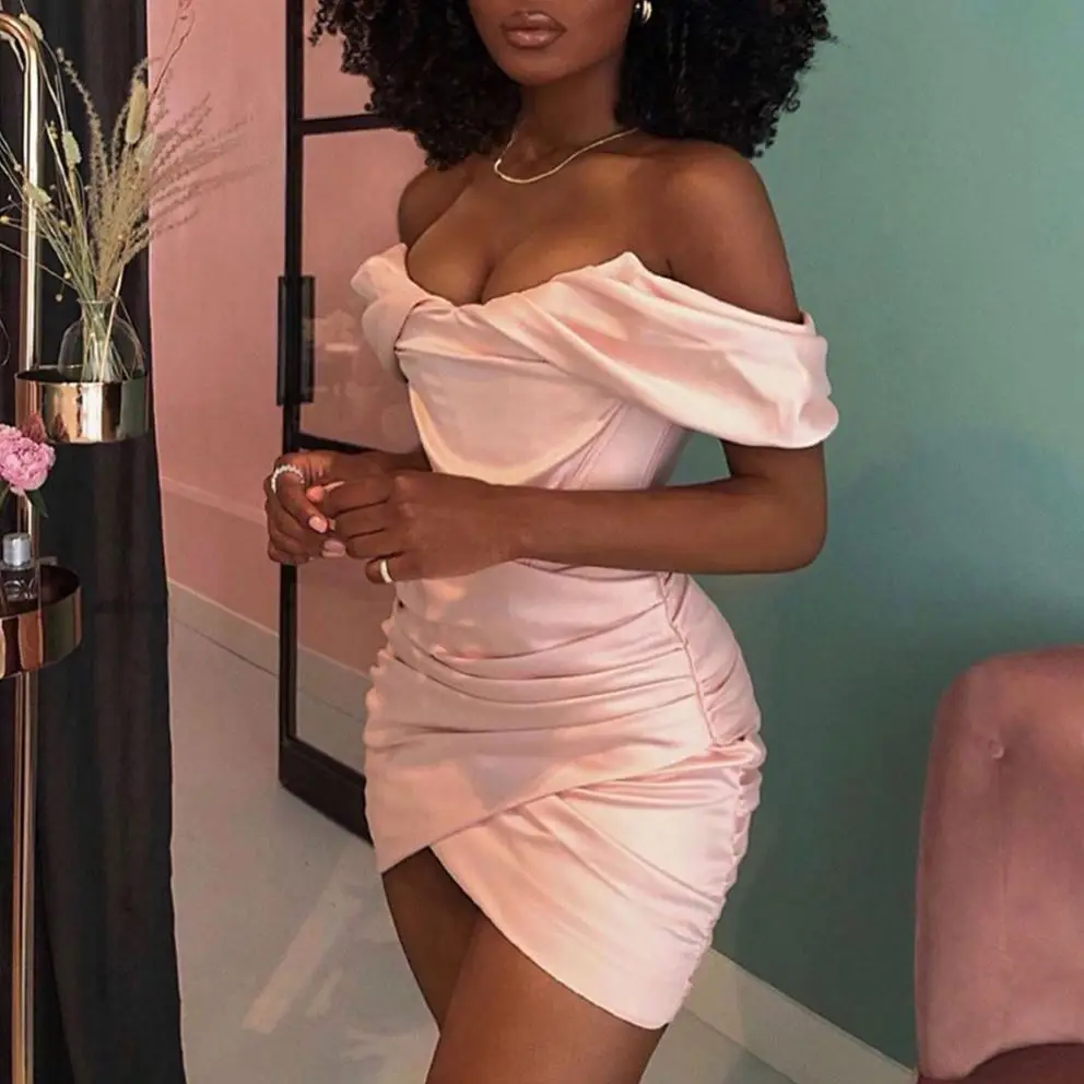 

Sexy Satin Off The Shoulder Corset Mini Elegant Vintage Evening Dresses New Arrivals 2021, Customized