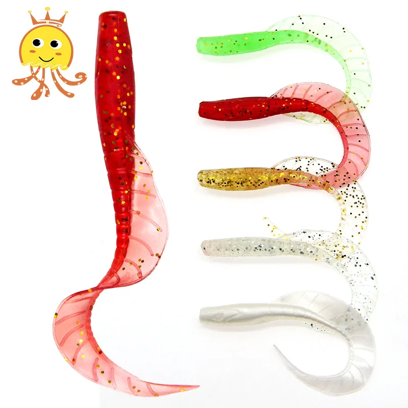 

8Pcs/Bag Curled Tail Big Fast Exploratory Bait  8.5cm PVC Soft Lure, Multiple colour