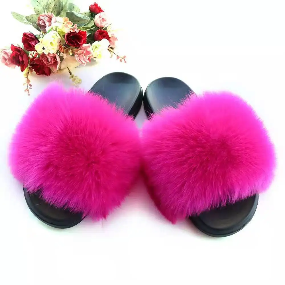 

fur slippers wholesale custom Winter fashion designer mink vegan indoo house faux fur silpper Vendor for women slides