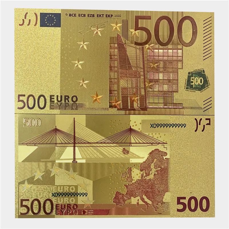 

euro banknotes 24k gold 1000 euro banknote with High quality bags, Cmyk printing