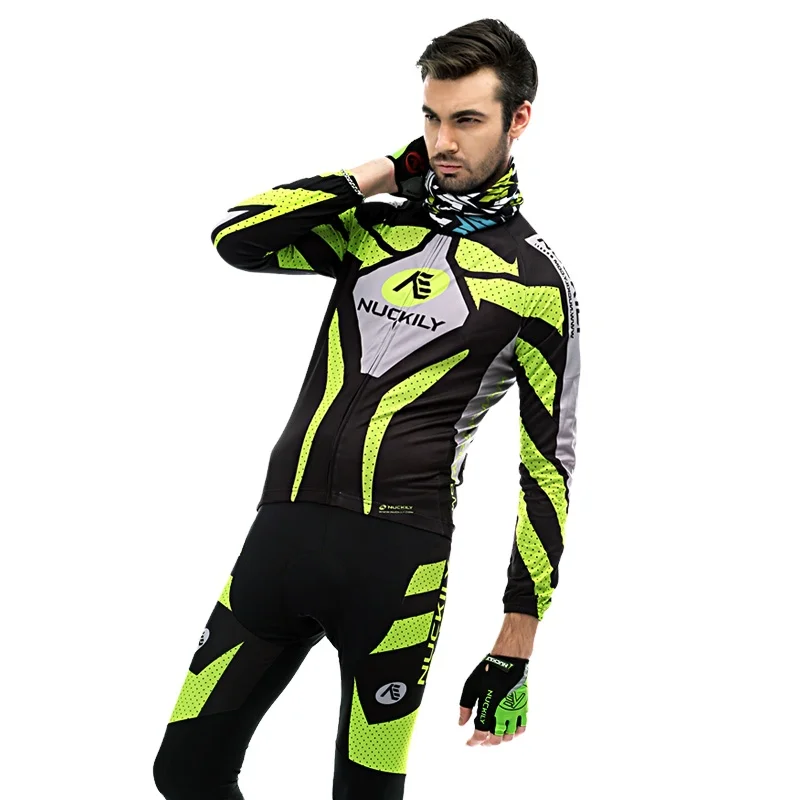 Nuckily Free Shipping Men's Long Sleeve Sports Bike Wear Cycling Jersey
