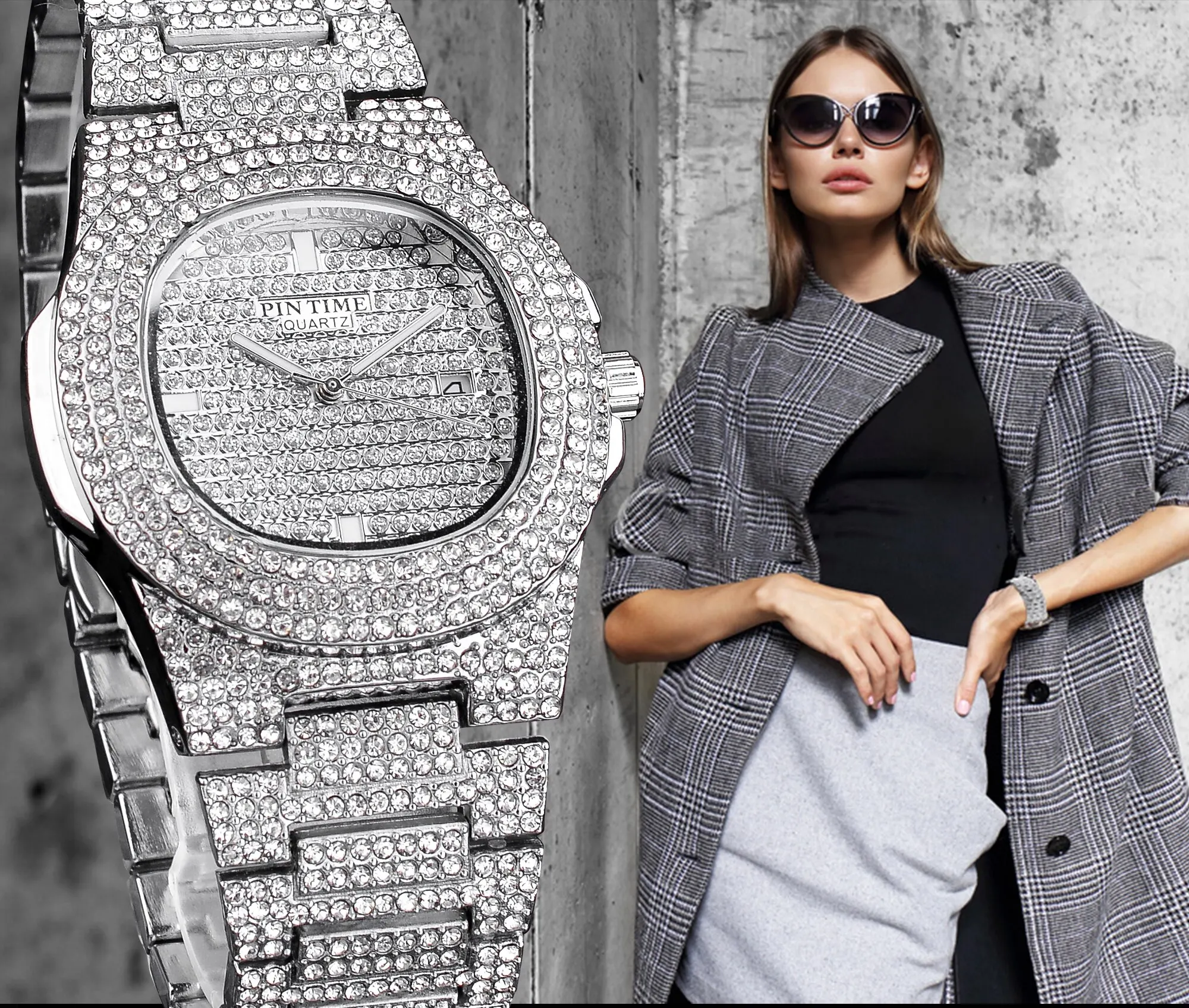 

Pin Time Quartz Watch Fashion Watches Top Brand Luxury Waterproof Wristwatch Diamond Wristwatches Male Silver Clock