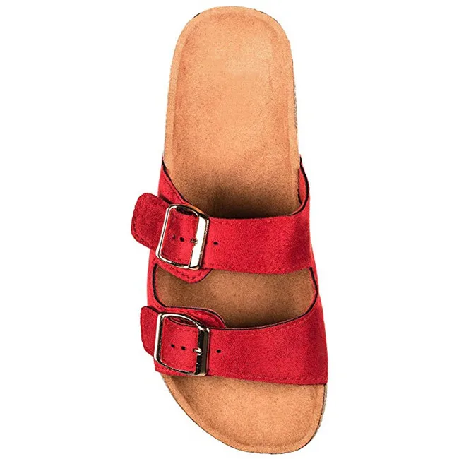 

New arrival Red Unisex Fashion Beach House Fun Cheap Wholesale Press Eco Cork Slippers, Customized color