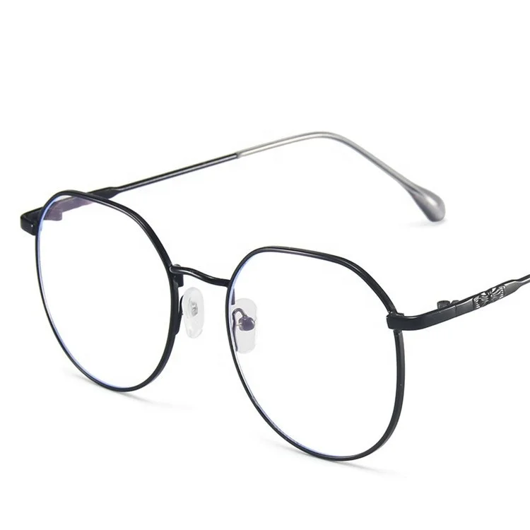 

Jiuling eyewear fashion eyeglasses custom cheaper plain spectacles adult round metal frame anti glare glasses blue light, Mix color or custom colors