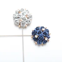 

China wholesale brooch flower lapel pins , fabric lapel pins men suits, bulk cheap wedding brooch pins