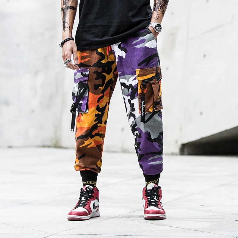 

2021 new style streetwear hip hop low MOQ mens camo cargo pants