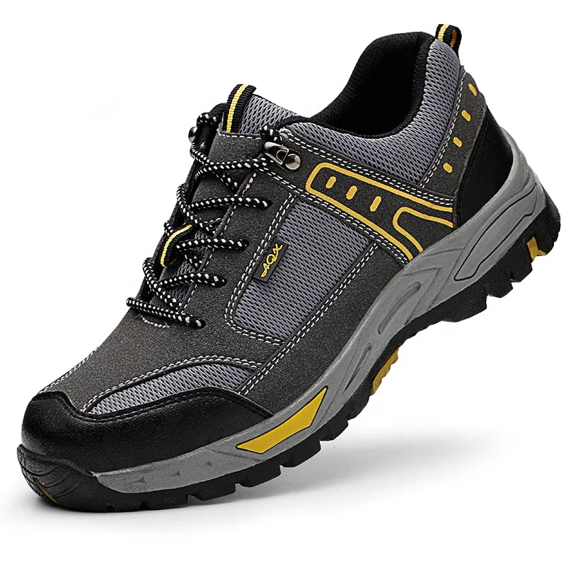 

Guyisa outdoor sports CE high quality breathable and wear resistant men's safety shoes and labor protection shoes, Grey