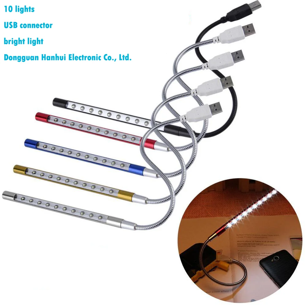 
10 LED USB light for desk computer laptop with cheap price mini order black color mini usb light 