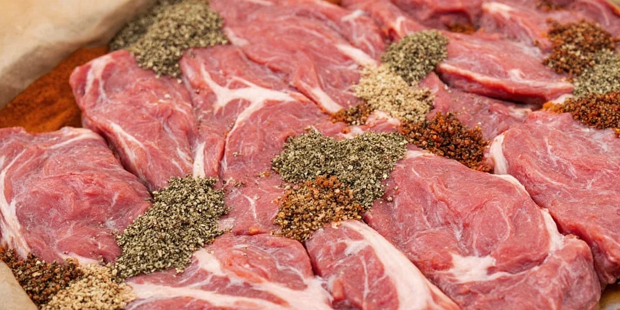 Grilled steak with pepper crust