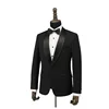 OEM customized slim cut black shawl lapel suit fabric men's tailor made suit