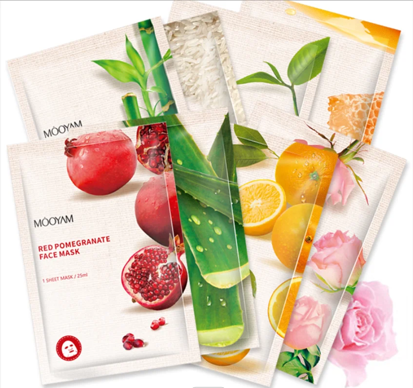 

Private Label Custom Moisturize Brighten Whiten Deep Cleansing Sheet Mask Organic Natural Fruit Face Mask