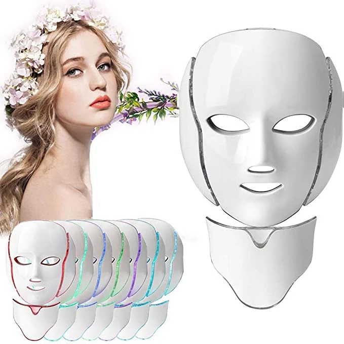 

Professional Skin Rejuvenation Electronic 7 Colors Programmable Led Beauty Light Therapy Neck Red light therapy led face mask