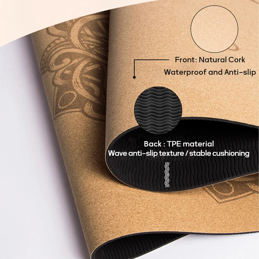 

custom logo no smell anti slip cork yoga mat