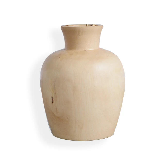

Retro natural wooden vase for home decoration,handmade cheap mango wooden vase