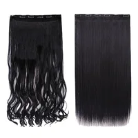 

Simulation human hair A piece 28cm wide 6 pat clamp water wave reality life-like dense fluffy 6 clip hair extensions headwear