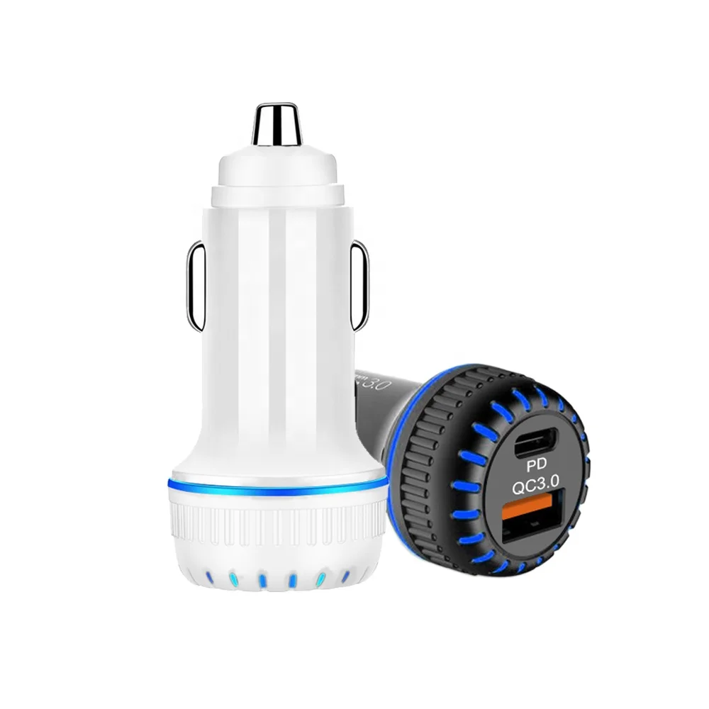 

Type C Pd Port Mobile Fast Car Adapter Car Phone Chargers USB Type C Car Charger, Black, white